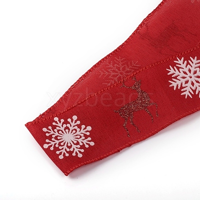 Christmas Burlap Ribbon SRIB-WH0006-15C-1