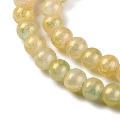 Baking Paint Crackle Glass Bead Strands DGLA-R053-04F-1
