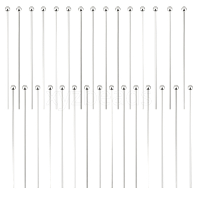 30Pcs 925 Sterling Silver Ball Head Pins STER-BBC0005-96B-1