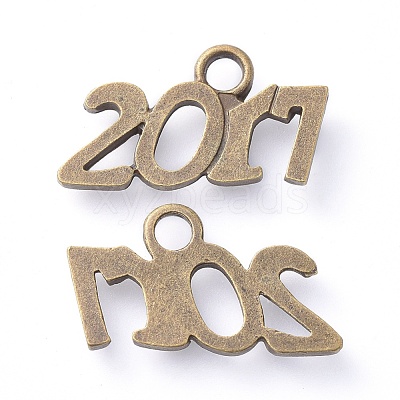 Birth Year 2017 Tibetan Style Alloy Pendants TIBEP-R341-13AB-FF-1
