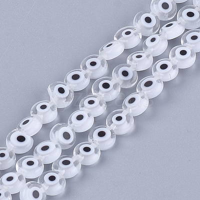 Handmade Evil Eye Lampwork Beads Strands LAMP-S191-02A-10-1