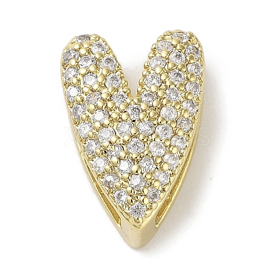 Rack Plating  Brass Micro Pave Clear Cubic Zirconia Slide Charms LS-KK-R163-10G-1