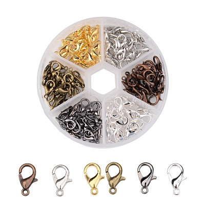 1 Box 120PCS 6 Colors Zinc Alloy Lobster Claw Clasps PALLOY-X0007-NF-B-1