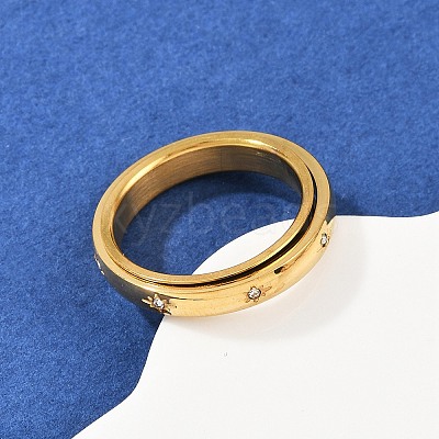 304 Stainless Steel Rhinestone Rotating Finger Rings LS-RJEW-A074-01C-G-1