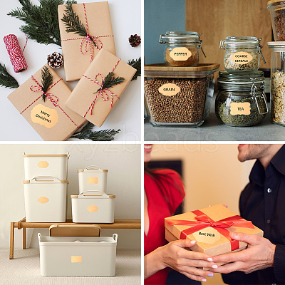 3 Rolls 3 Styles 600Pcs Kraft Paper Label Sticker DIY-BBC0002-68-1