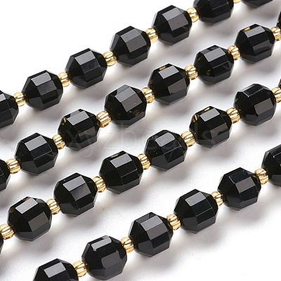 Natural Black Onyx Beads Strands G-K303-A27-8mm-1