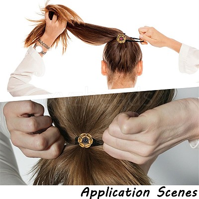 6Pcs 3 Colors Alloy Hair Ties DIY-CY0001-80A-1