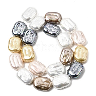 Electroplated Glass Shell Pearl Beads Strands BSHE-B009-F01-01-1