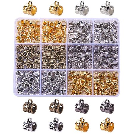 Tibetan Style Alloy Tube Bails TIBE-PH0005-07-NR-1