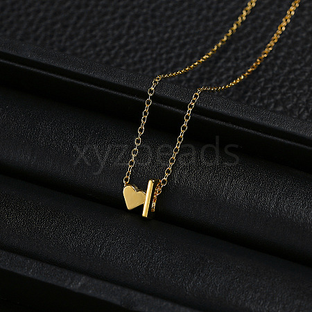 Alloy Letter Heart Pendant Necklaces for Women WGBB55E-05-1