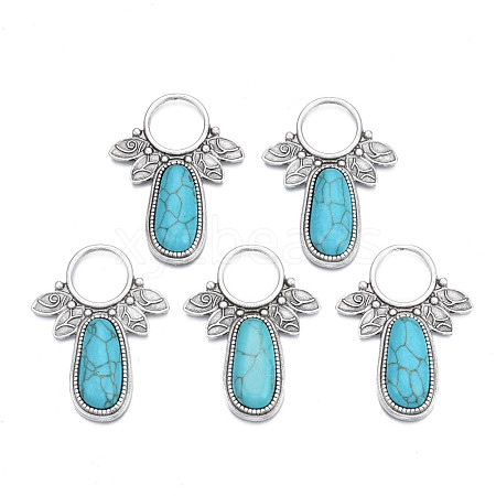 Synthetic Turquoise Cabochon Settings for Enamel PALLOY-N157-029-1