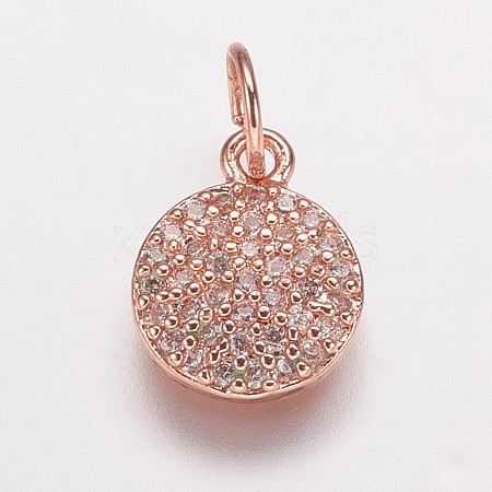 Brass Cubic Zirconia Pendants ZIRC-K070-21RG-1