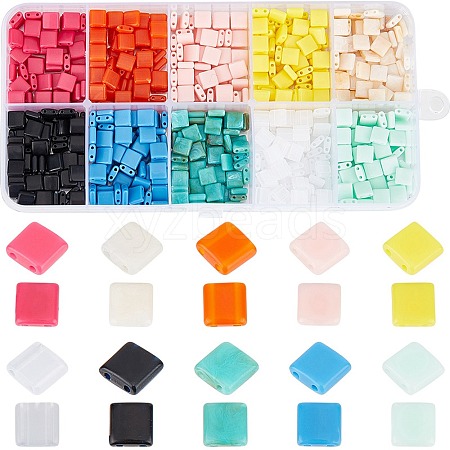 800Pcs 10 Colors Opaque Acrylic Slide Charms OACR-SC0001-36A-1