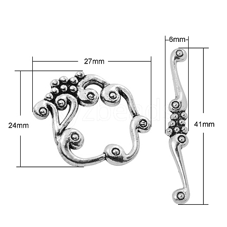 Alloy Toggle Clasps PALLOY-2152-AS-NR-1