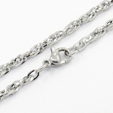 Tarnish Resistant Men's 304 Stainless Steel Rope Chain Necklaces STAS-O037-80P-1