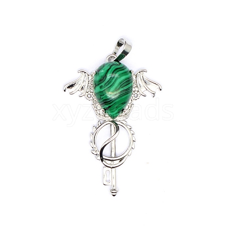 Synthetic Malachite Teardrop Pendants PW-WG60016-10-1