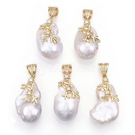 Natural Baroque Pearl Keshi Pearl Pendants PEAR-N020-J25-1