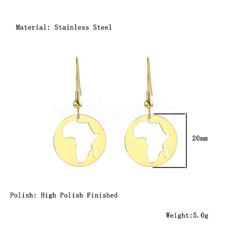 African Map Shape Dangle Earrings DG1061-4-1