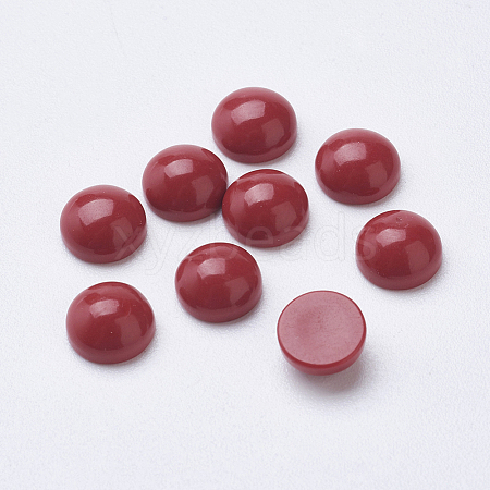 Synthetic Coral Cabochons G-F501-03-3mm-1