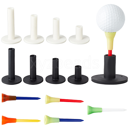 AHADERMAKER 16Pcs 8 Styles Rubber Golf Tee Holders for Practice & Driving Range Mat AJEW-GA0005-82-1