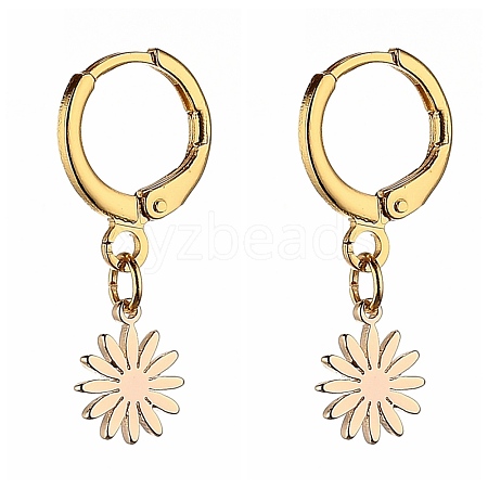 Brass Huggie Hoop Earrings EJEW-JE04208-02-1