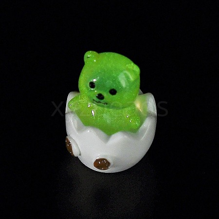 Broken Shell Animal Luminous Resin Display Decorations DJEW-M010-02F-1