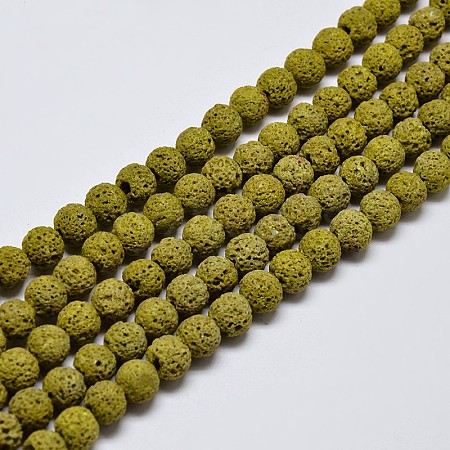 Natural Lava Rock Round Bead Strands G-I124-10mm-01-1