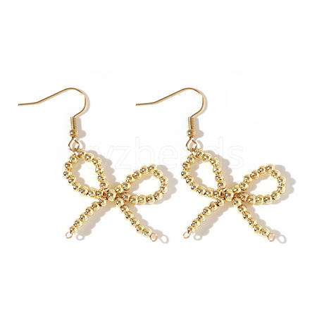 Bowknot Brass Beaded Dangle Earrings for Women PK3340-1