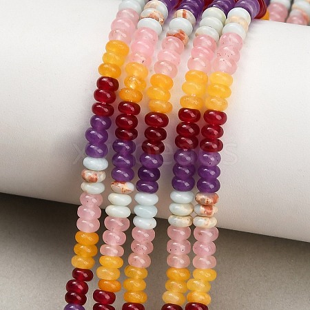 Gradient Color Natural Dyed White Jade & Synthetic Shoushan Stone Beads Strands GG-CBA1E0E-01F-1