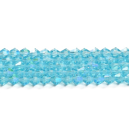 Transparent Electroplate Glass Beads Strands LS-EGLA-A039-T4mm-L20-1