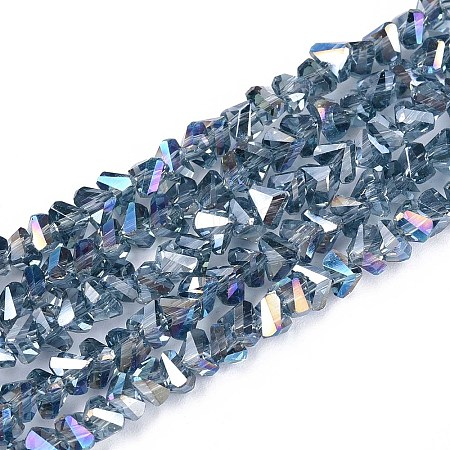 Electroplate Transparent Glass Beads Strands GLAA-N021-4mm-29-1