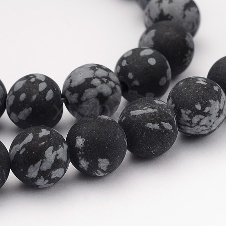 Natural Snowflake Obsidian Gemstone Beads X-G-J338-03-8mm-1