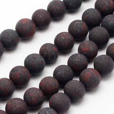 Natural Brecciated Jasper Beads Strands G-D690-8mm-1