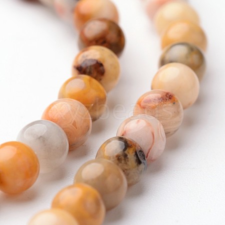 Round Natural Crazy Lace Agate Bead Strands G-J346-07-4mm-1