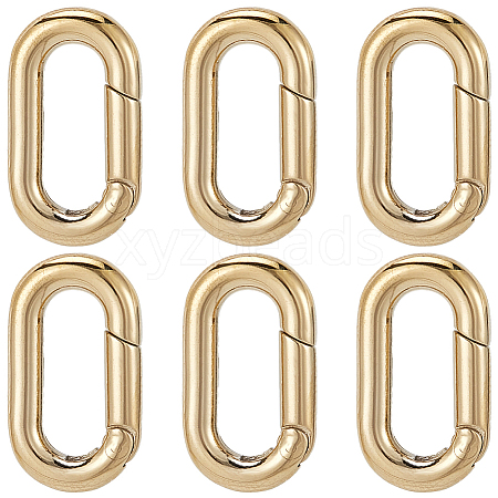 SUNNYCLUE 6Pcs Ion Plating(IP) 304 Stainless Steel Spring Gate Rings STAS-SC0008-34-1