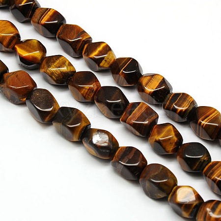 Natural Tiger Eye Faceted Rhombus Beads Strands G-L235B-03-1