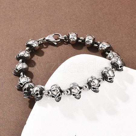 Halloween 304 Stainless Steel Link Chain Bracelets BJEW-D379-20A-AS-1
