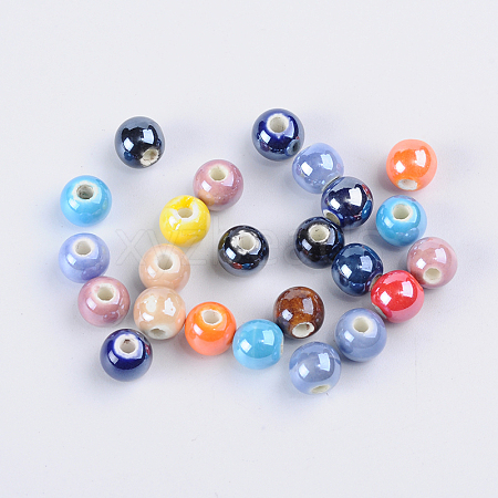 Handmade Porcelain Beads CF6mmY-M-1