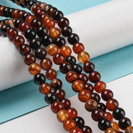 Natural Agate Bead Strands G-R173-6mm-05-1