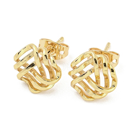 Brass Ear Studs EJEW-P261-09G-1