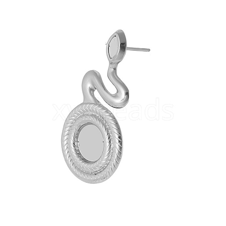 304 Stainless Steel Stud Earring Finfings PW-WG436CE-01-1