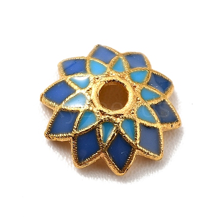 Multi-Petal Alloy Enamel Bead Caps FIND-G029-05G-02-1