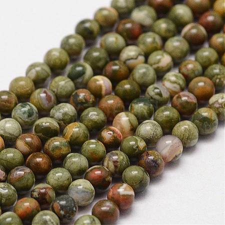 Natural Rhyolite Jasper Beads Strands G-N0183-01-3mm-1