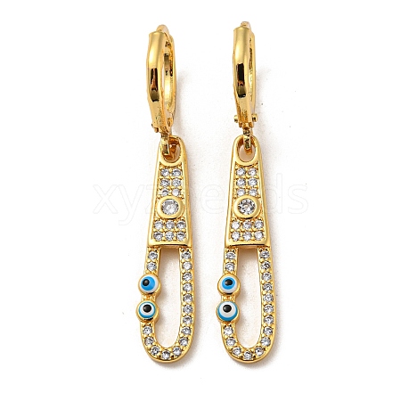 Real 18K Gold Plated Brass Dangle Leverback Earrings EJEW-A033-17G-03-1