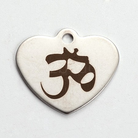 Non-Tarnish 201 Stainless Steel Heart Pendants LS-STAS-L165-E11-1