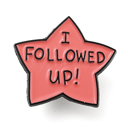 Star with Word I Followed Up Inspirational Quote Enamel Pins JEWB-Z010-03C-EB-1