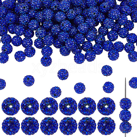 200Pcs Pave Disco Ball Beads RB-PA0001-11C-1