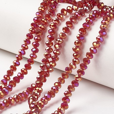 Electroplate Transparent Glass Beads Strands EGLA-A034-T8mm-T12-1