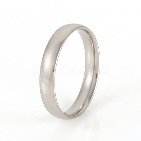 201 Stainless Steel Plain Band Rings RJEW-G107-4mm-9-P-1