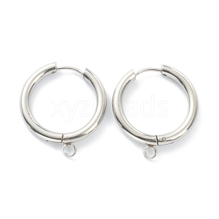 Tarnish Resistant 201 Stainless Steel Huggie Hoop Earring Findings STAS-P283-01K-P-1